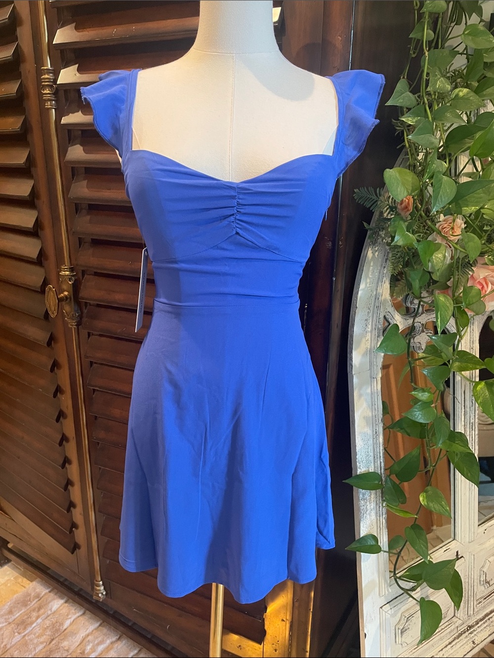 NWT Princess Polly Landon Mini Blue Sweetheart Neckline Fit & Flare Dress Size 0